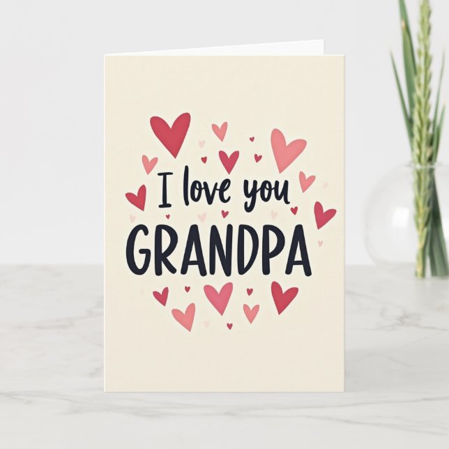 Heart Pattern Grandpa Card (Front)