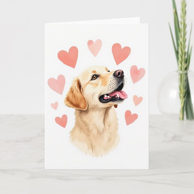 Heart Pattern Happy Dog Card (Front)