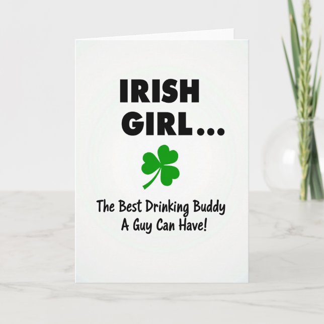 Heart Pattern Irish Girl Card (Front)