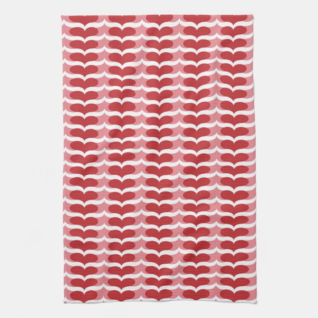 Heart pattern kitchen towel (Vertical)
