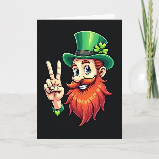 Heart Pattern Leprechaun Card (Front)