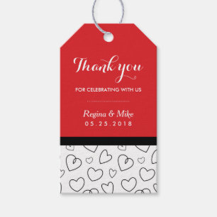 Heart Pattern Love Doodles Wedding Favor Gift Tag