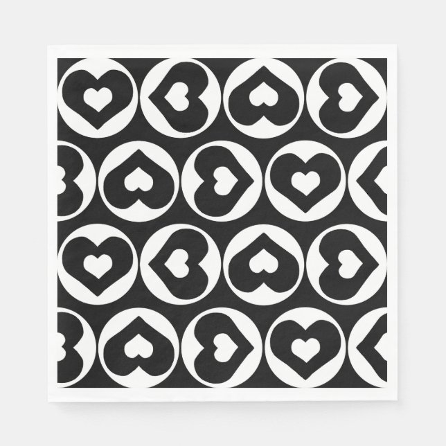 Heart Pattern Love Graphic Bold Napkins (Front)
