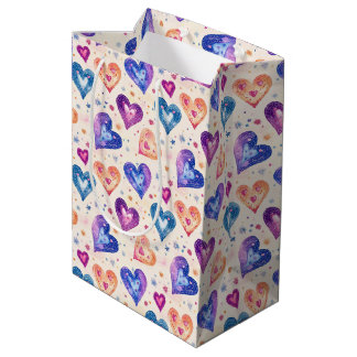 heart pattern medium gift bag