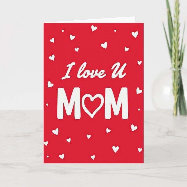 Heart Pattern Mom Love Card (Front)