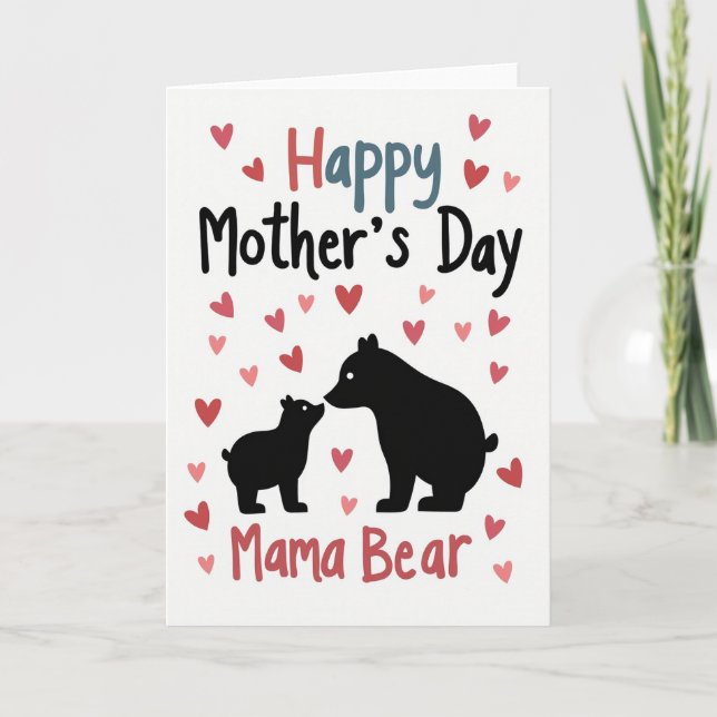Heart Pattern Mothers Day Card (Front)