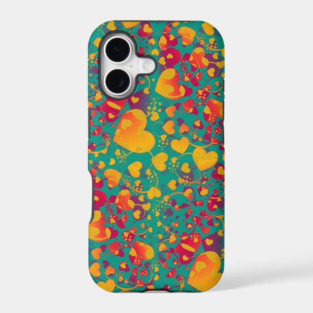 HEART pattern - ocean green love Iphone Case (Back)