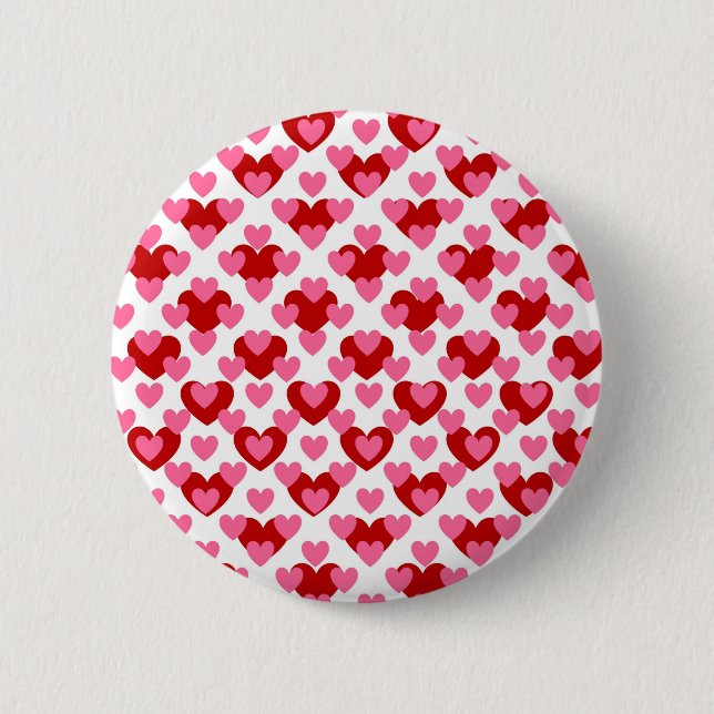 Heart Pattern Pinback Button (Front)