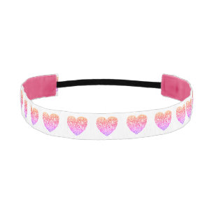 Heart Pattern Pink Modern Athletic Headband
