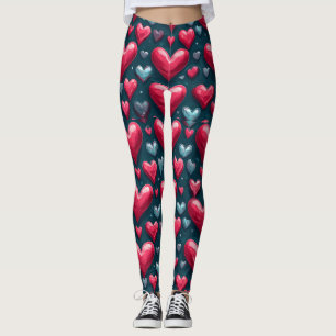 💙 Heart Pattern Playful Home Style Love 💖 Leggings