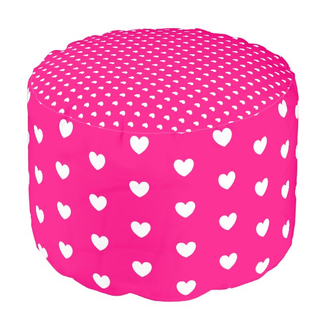 Heart Pattern Pouf (Angled Front)