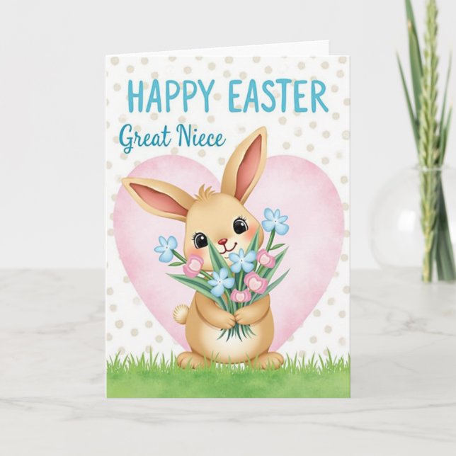 Heart Pattern Rabbit Card (Front)