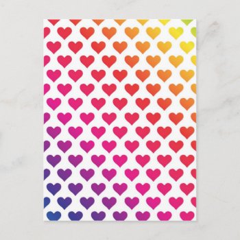 Heart Pattern - Rainbow Gradient Postcard by Michaelcus at Zazzle