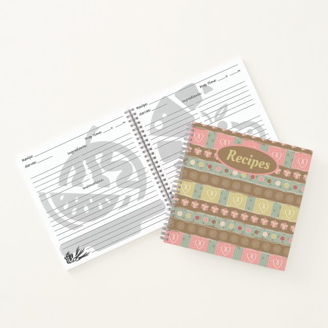 Heart Pattern Recipe Notebooks (Inside)
