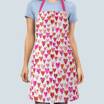 Heart Pattern Red Pink Modern Apron<br><div class="desc">Modern contemporary heart pattern in red,  pink and orange.  Bright and happy fun design.  Original art by Nic Squirrell.</div>
