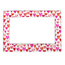 Heart Pattern Red Pink Modern Magnetic Frame