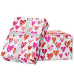 Heart Pattern Red Pink Wrapping Paper<br><div class="desc">Modern contemporary heart pattern in red,  pink and orange.  Bright and happy design,  perfect for Valentine's Day,  or everyday.  Original art by Nic Squirrell.</div>