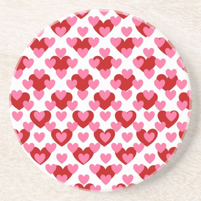 Heart Pattern Sandstone Coaster (Front)