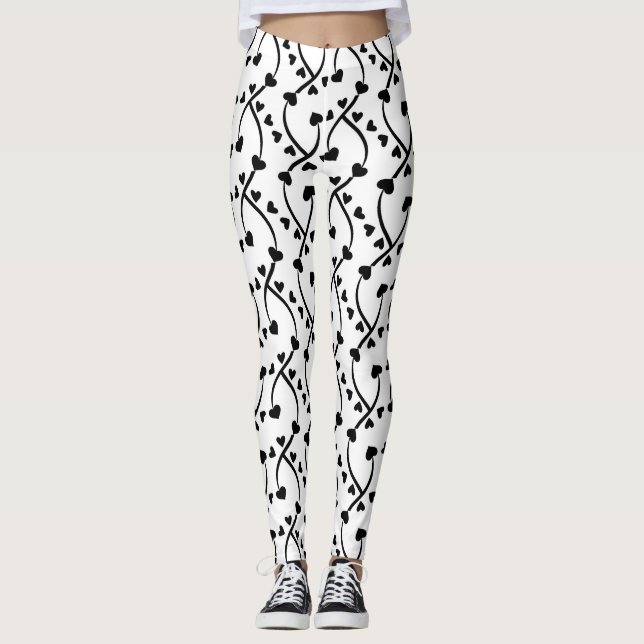 Heart Pattern Seamless Design Leggings (Front)