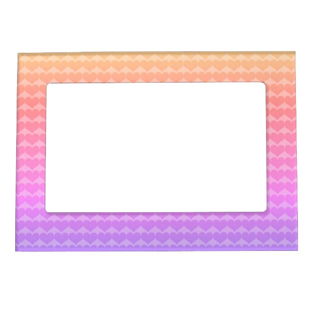 Heart Pattern Sunset Pastel Modern Magnetic Frame (Front)