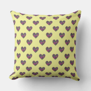HEART PATTERN THROW PILLOW