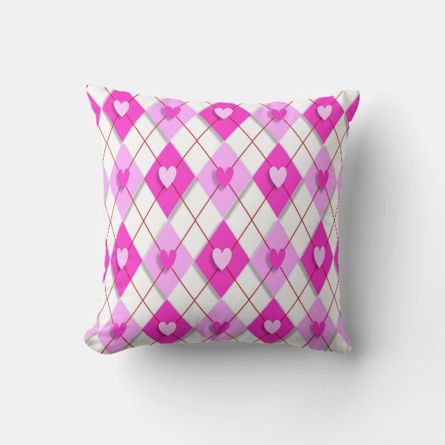 Heart pattern throw pillow (Front)