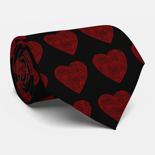 Heart Pattern Tie (Rolled)