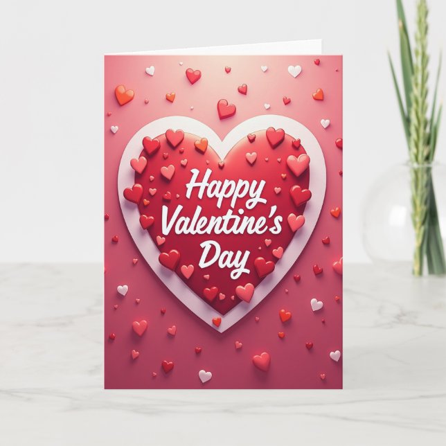 Heart Pattern Valentines Day Card (Front)