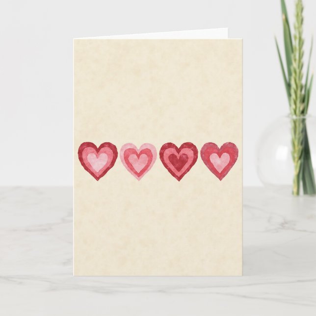 Heart Pattern Watercolor Card (Front)