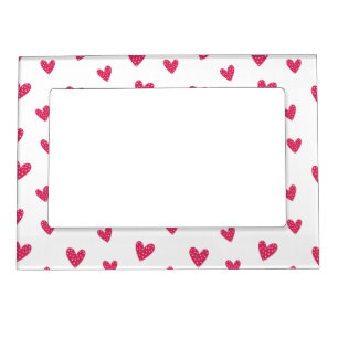 Heart pattern with white dots magnetic frame
