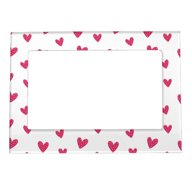 Heart pattern with white dots magnetic frame (Front)
