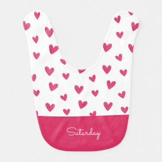 Heart pattern with white points Babero Baby Bib