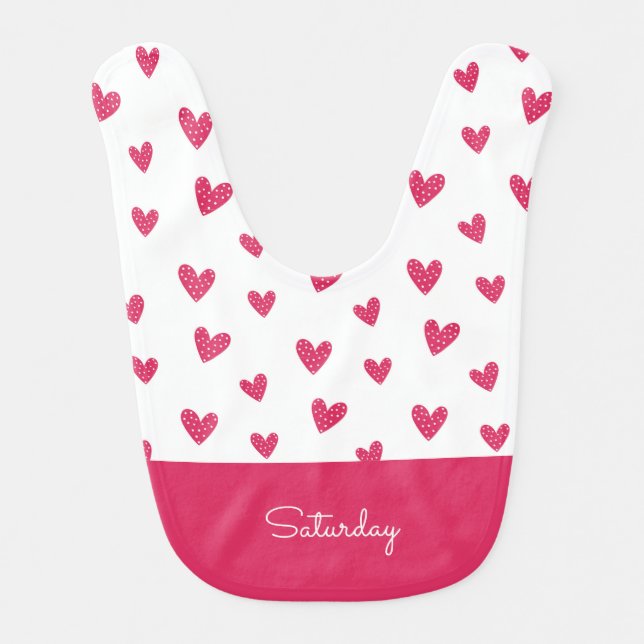 Heart pattern with white points Babero Baby Bib (Front)