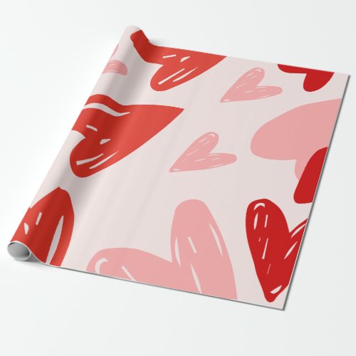  Heart_patterned festive wrapping paper