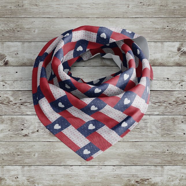 Heart Patterned Texas State Flag Bandana (Creator Uploaded)