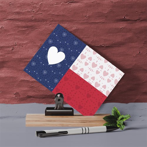 Heart Patterned Texas State Flag Postcard