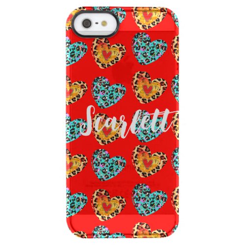 Heart Patterns  Tiger Motifs Clear iPhone SE55s Case