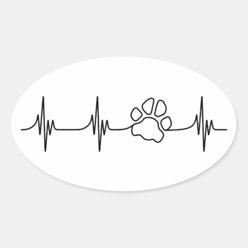 Heart_PAW_Beat Oval Sticker