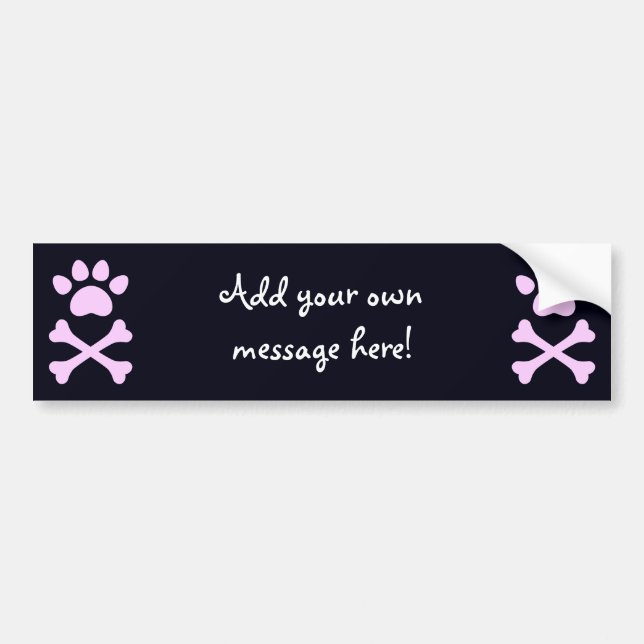 Heart Paw & Crossbones Bumper Sticker (Front)