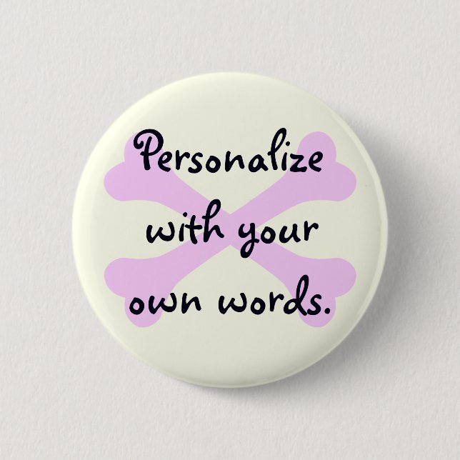 Heart Paw & Crossbones Button (Front)