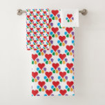 Heart-Paw Pattern Furry Friends Footprints Bath Towel Set
