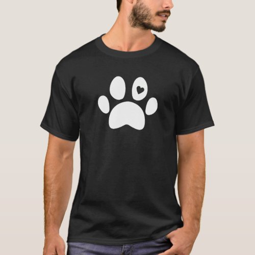 Heart Paw Pet Animal Dog T_Shirt