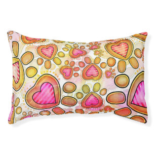 Heart Paw Print Dog Bed