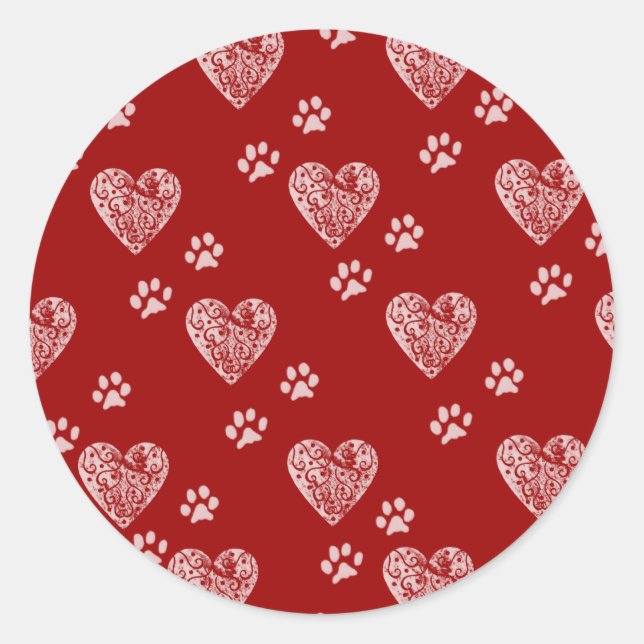 Heart Paw Print Stickers (Front)