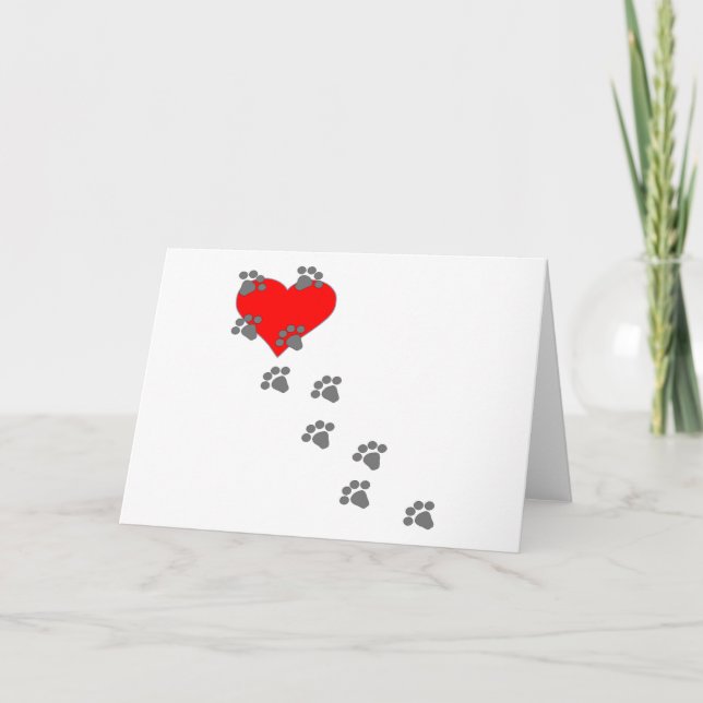 Heart (Paw Prints) Card (Front)