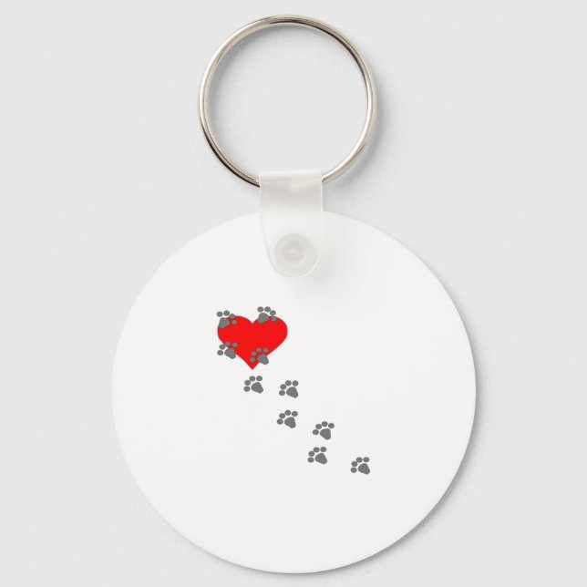 Heart (Paw Prints) Keychain (Front)