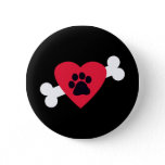 Heart, Pawprint and Bone Design Buttons