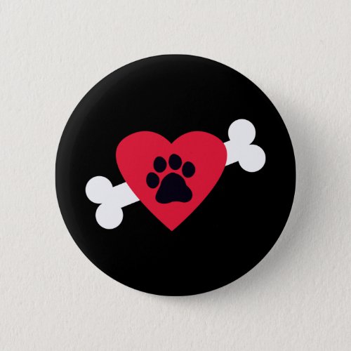 Heart Pawprint and Bone Design Buttons