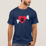 Heart, Pawprint and Bone Design T-Shirt