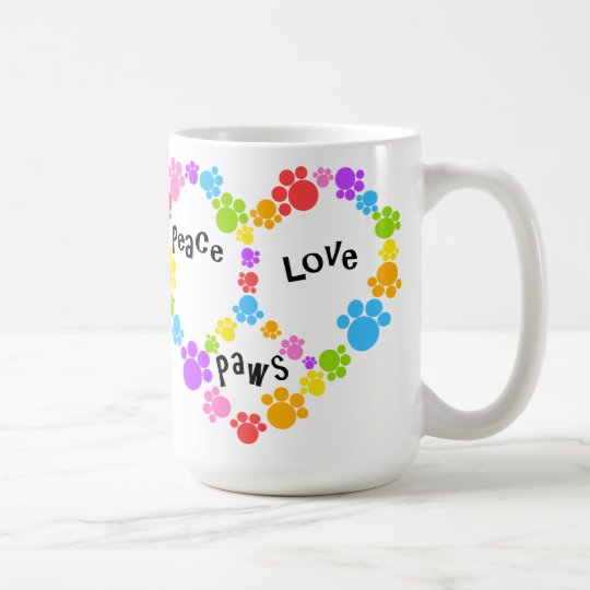 Heart Peace Sign Mug Paw Prints Coffee Zazzle Heart Peace Sign Mug Paw Prints Coffee